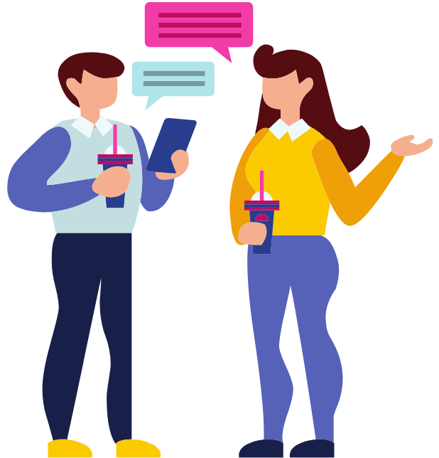 Imagen de personas chateando