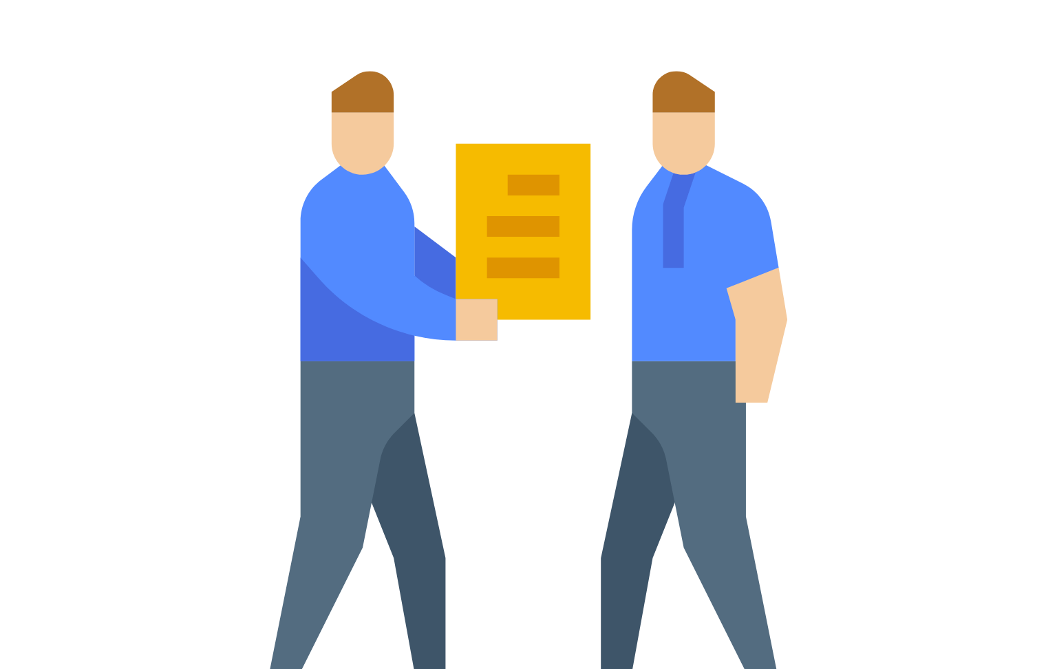 imagen de hombres entregando un paquete